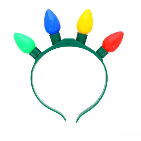 Brand NWT LED Christmas 3 Functions Flashing Light Up Bulbs Headband - Picture 3 of 4